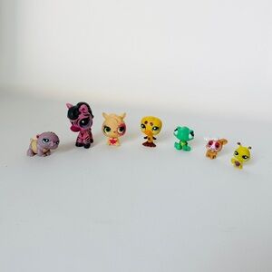 LPS Littlest Pet Shop Lot of 7 - Vintage G2 Zebra, Hippo, Sparkle Duck